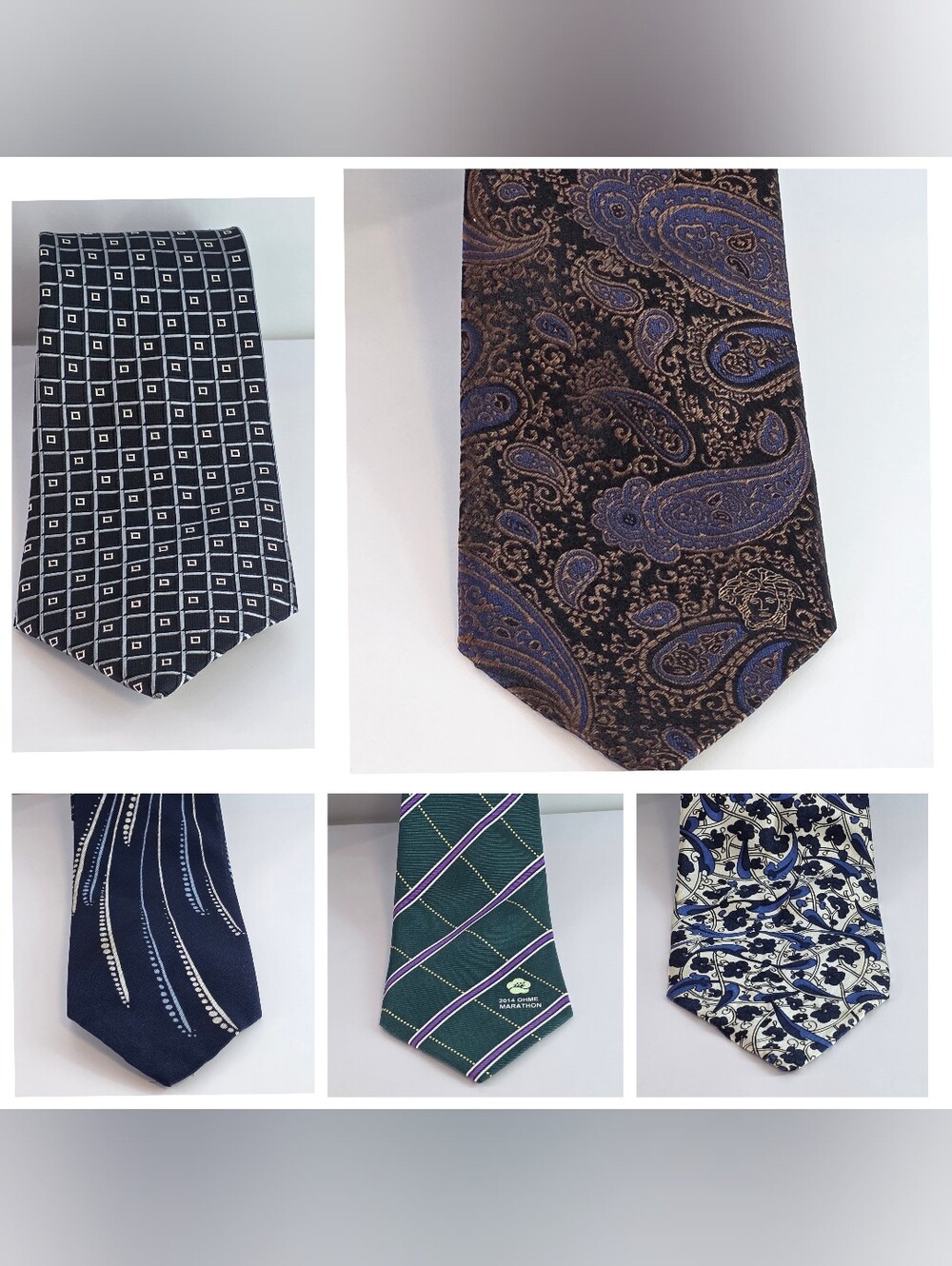 Versace & Other Brands Silk Ties Lot Of 5 (Pre-loved)